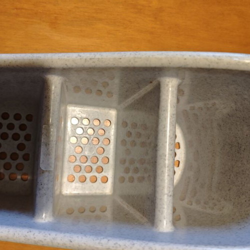 Plastic Cutlery Drainer for Sink, Grey Granite Effect, 3 Compartments