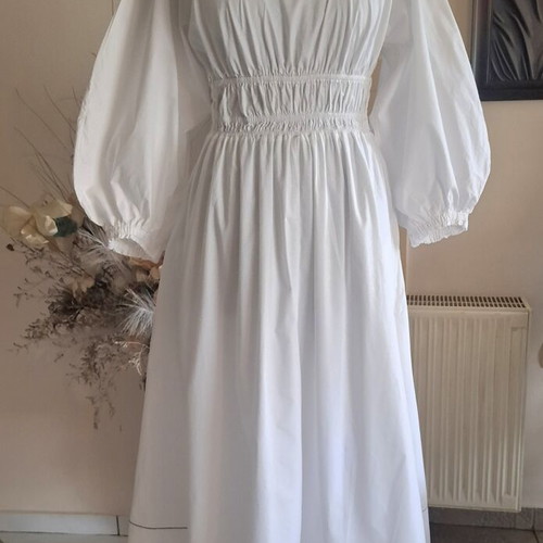 Proenza Schouler White Label white midi dress with puff sleeves