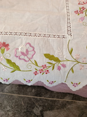 Tablecloth used 85×85 with some marks