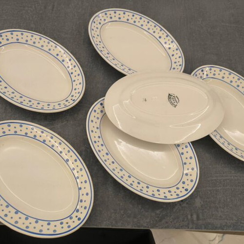 K&G Luneville France Josiane porcelain serving plates set used