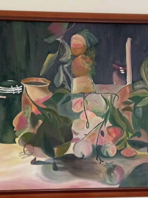 Oil painting with wooden frame like new, still life