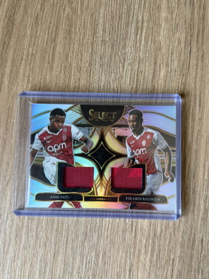 Ansu Fati & Folarin Balogun Dual Red Wave Patch Panini Select Ligue 1 Monaco