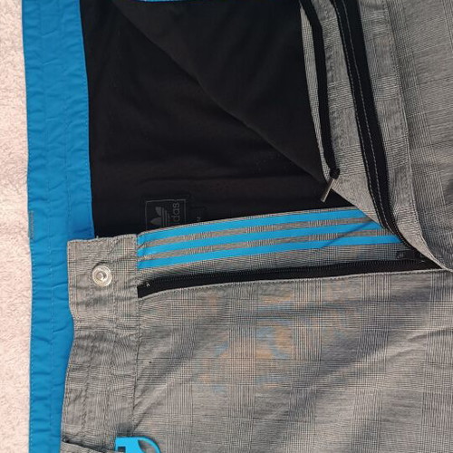 Adidas Originals men's gray checkered bermuda shorts medium like new
