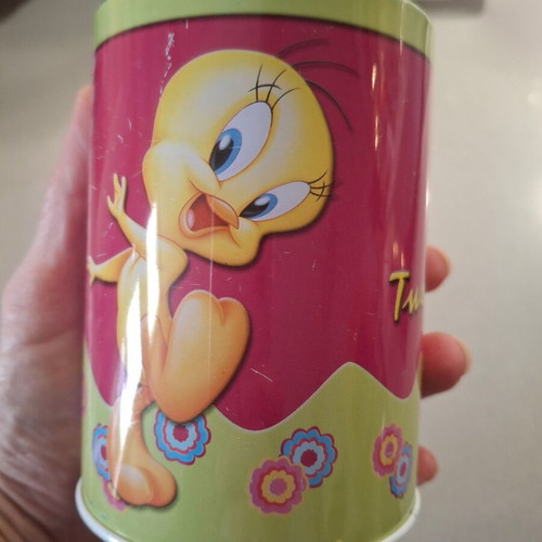 Metal Tweety pencil holder slightly used