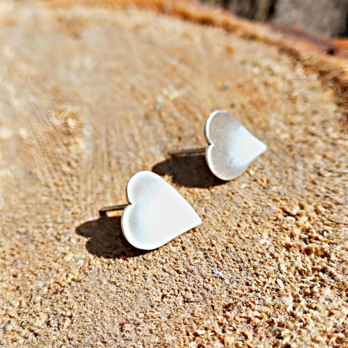 Handmade heart earrings stainless steel