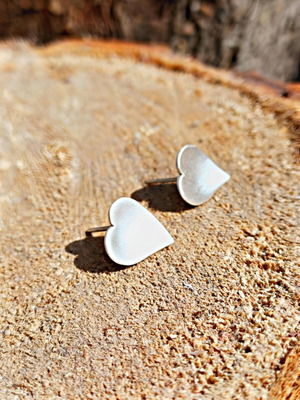 Handmade heart earrings stainless steel