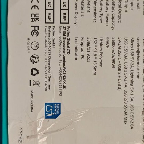 Charmast Powerbank W2002C 26800mAh new