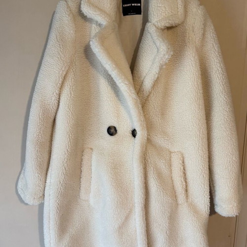 Teddy coat Tally Weijl ivory like new, size L