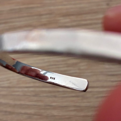 PALM Cuff bracelet, 925 sterling silver, men's handmade
