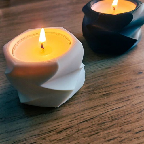 Modern tealight holders set black & white