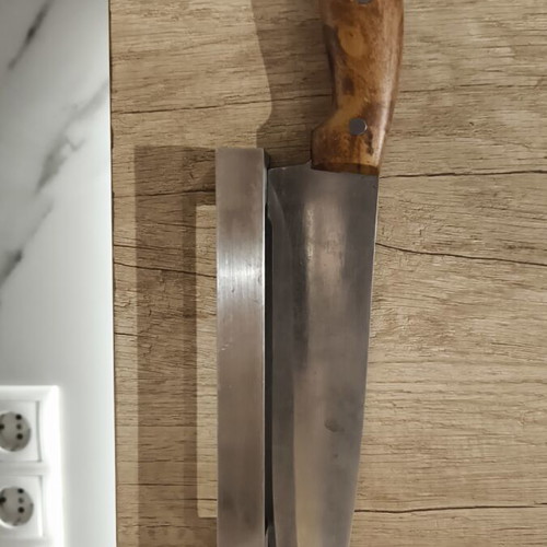 Chef knife used with stainless German steel and wooden handle