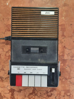 ABC vintage cassette recorder used with case, cable and headphones