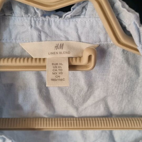 H&M women's shirt turquoise linen and cotton like new