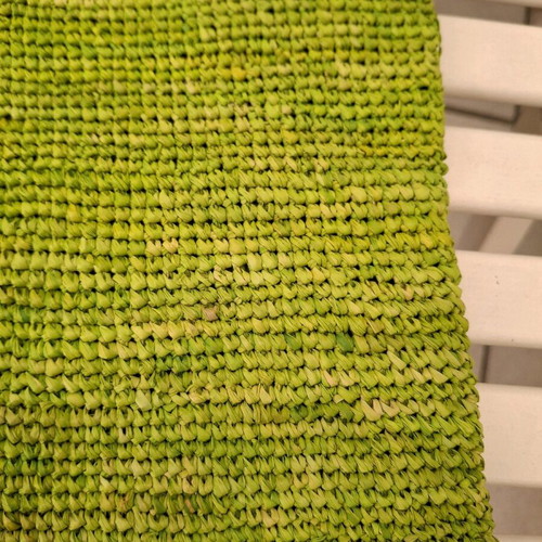 Clutch handmade crochet from natural fibers, new, green