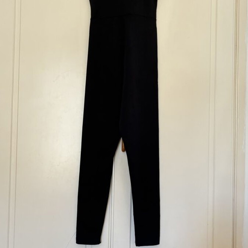 Judah Club Black Sleeveless Jumpsuit with White Zip Front like new, Size M/L
