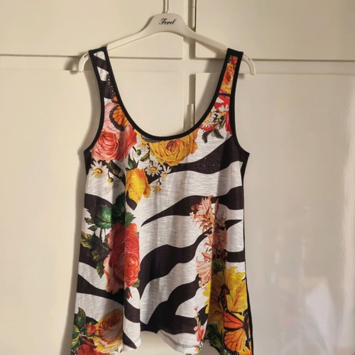 Bsb αμάνικο τοπ με floral και zebra print σαν καινούργιο, μέγεθος S