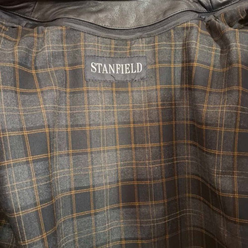 Stanfield leather trench coat like new, size 52, black