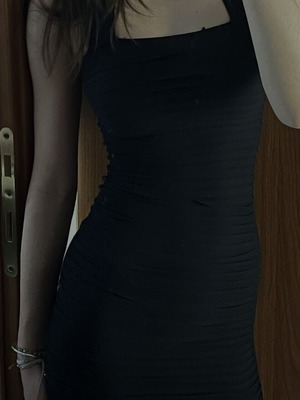 Zara black mini dress like new, bandage style, elastic fit