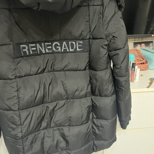 Bsb down jacket asymmetrical like new, black