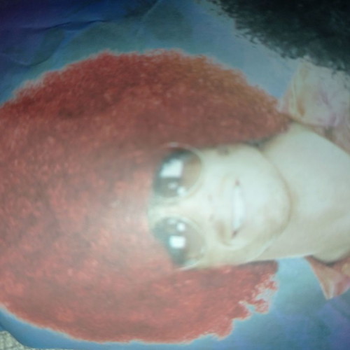 Afro wig red carnival for adults new