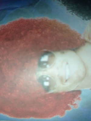 Afro wig red carnival for adults new