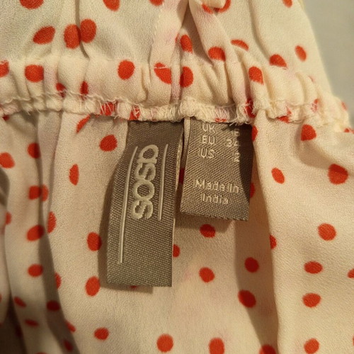ASOS Romantic Polka Dot Top Like New, XS, White and Red