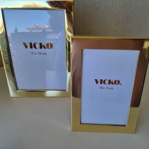 Vicko photo frame set 13x18 and 10x15 cm, gold wide metal