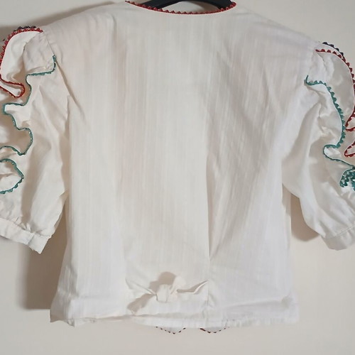 Vintage white shirt with ruffles, miss coco Paris