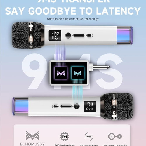 Wireless RGB Microphone Set 2 New, 40h Battery, 60m Range