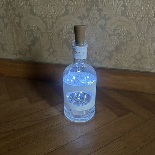 Lighting from Skinos mastiha liqueur bottle like new with led light