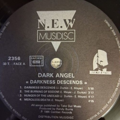 Dark Angel Darkness Descends vinyl album, metal