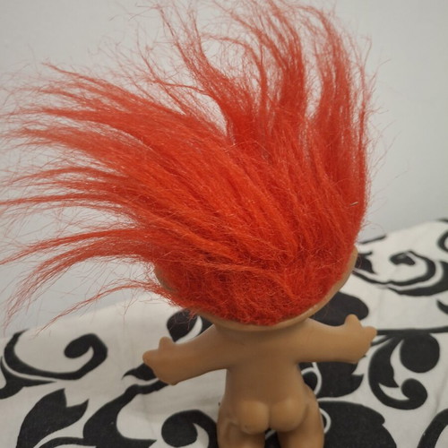 Ace Novelty Vintage Troll Doll 90s, red hair and navel heart