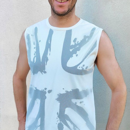 Cutting Edge Athletic Sleeveless Mesh Shirt with Union Jack XL used