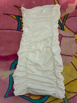 Evening dress white strapless balloon new