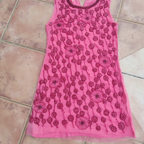 Liu-Jo embroidered dress with beads red like new, cotton silk blend