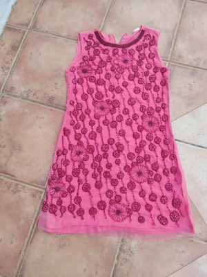 Liu-Jo embroidered dress with beads red like new, cotton silk blend