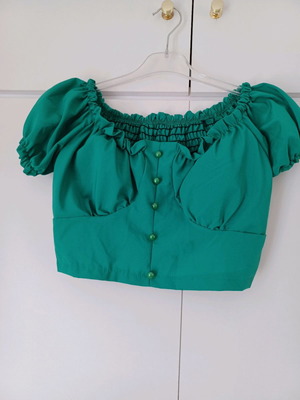 Crop top green new, one size