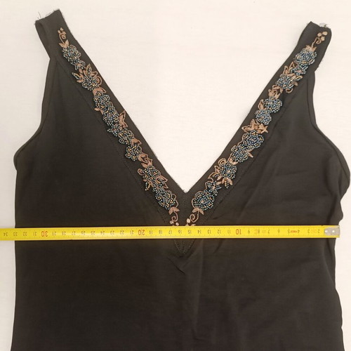 Black short dress Liu Jo size S like new with straps and V neckline