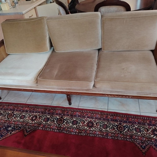 Vintage sofa with 2 armchairs used, good condition
