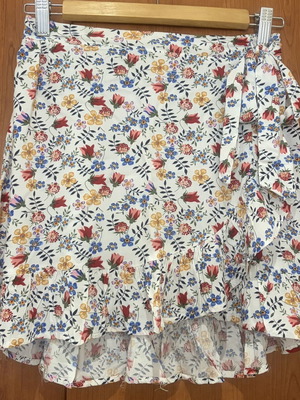 Floral skirt with decorative bow, like new, Pink Woman, size S
