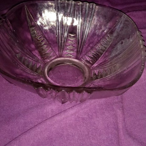 Vintage bowl used, old era with thick glass