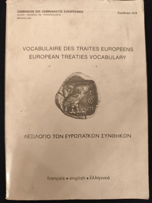 Vocabulary of European Treaties book used, history