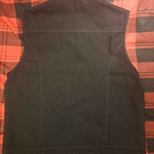 Leatherick Biker Vest Denim black size Large new