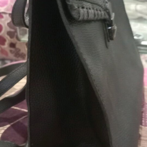 Black synthetic backpack bag used