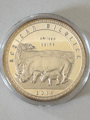 Zambia 1000 Kwacha 2014 African Wildlife Rhinoceros Proof Coin