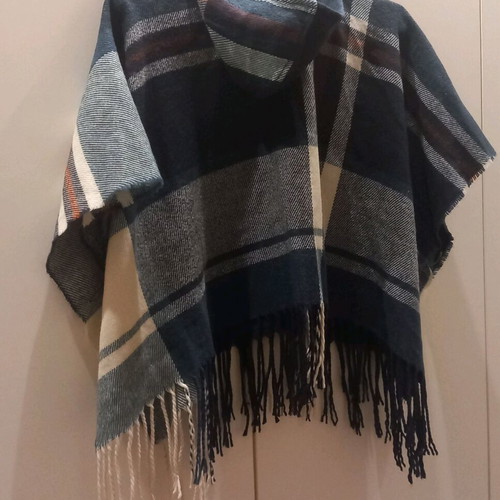 Pepe Jeans checked cape like new, summer blue