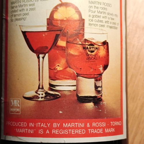 Martini Rosso vermouth sealed from the 70s