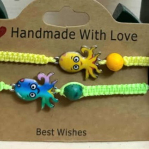 Macrame bracelets with lava stones and octopus new, colorful