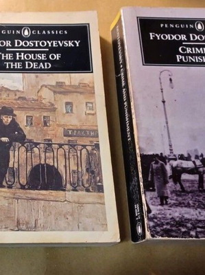 Dostoyevsky Τα βιβλία The House of the Dead και Crime and Punishment μεταχειρισμένα