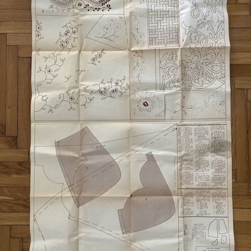 Ergochiro 1972 Greek embroidery and sewing pattern sheet